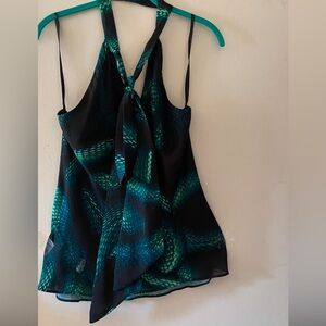 NEW EXOTIC PRINT MILY OPEN BACK GREEN TOP. Size 8. $145